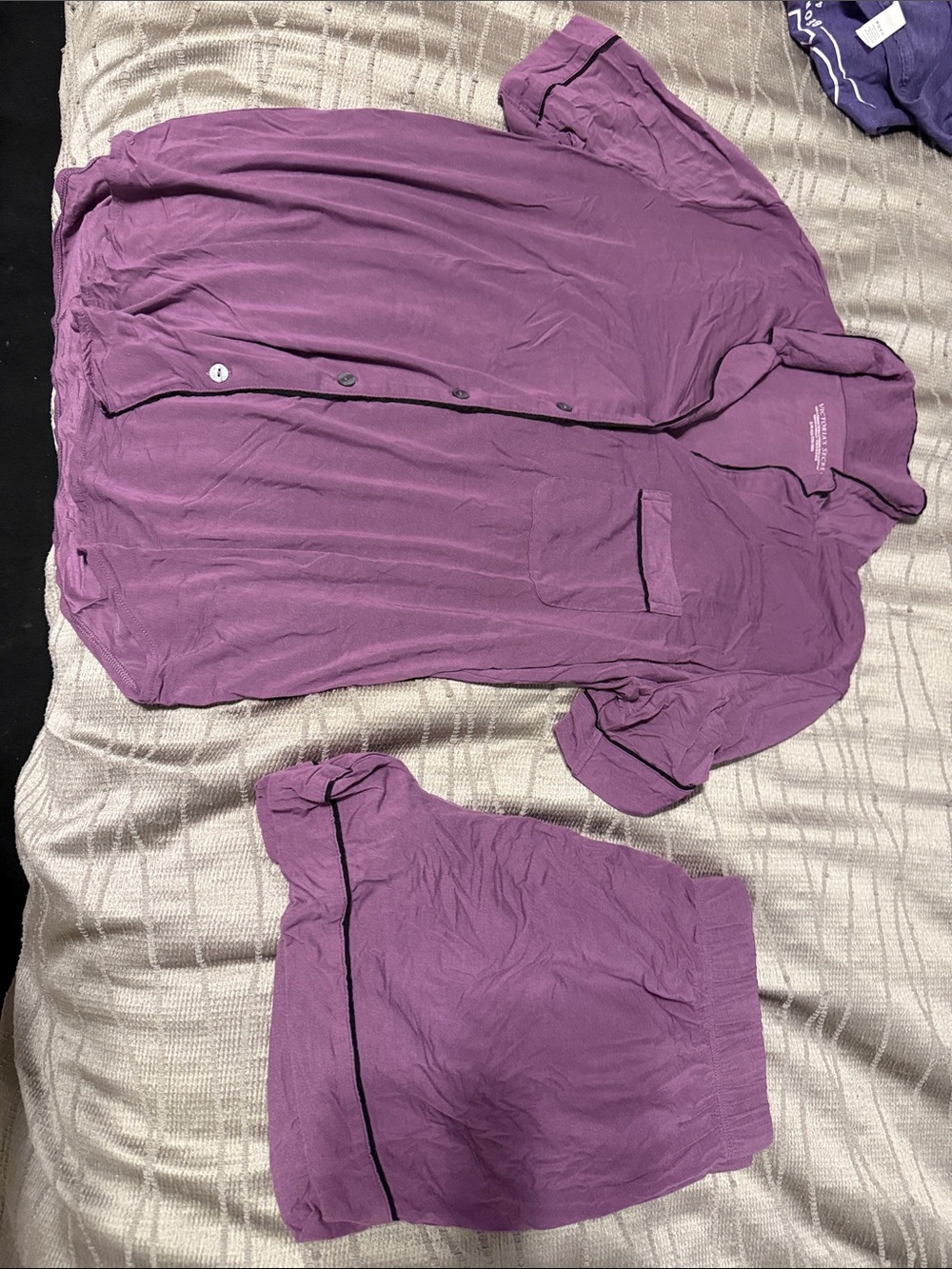 Victoria's Secret Purple Two-Piece Satin Pajama Set